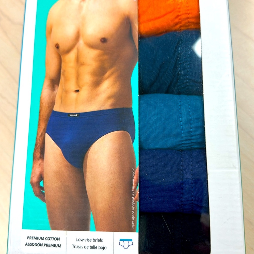 NWT 6PK Papi Cotton Low-Rise Briefs SM